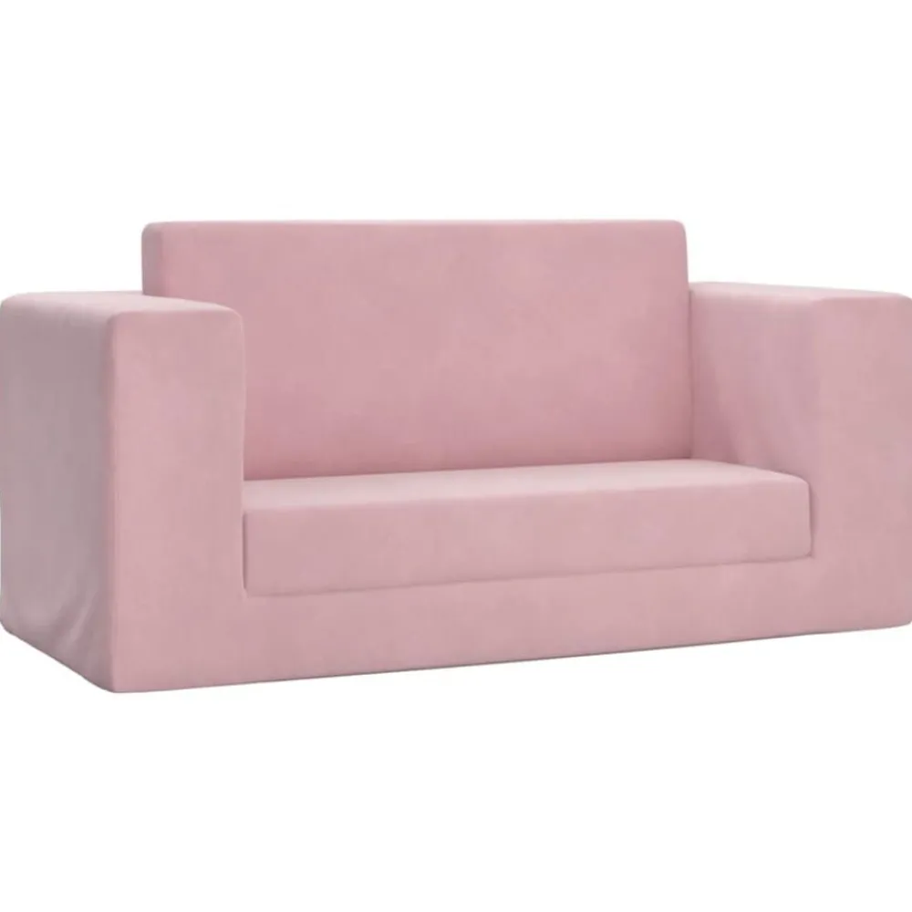 Mobilier Pour Bébés & Tout-Petits-vidaXL Canapé-lit pour enfants 2 places peluche douce Rose