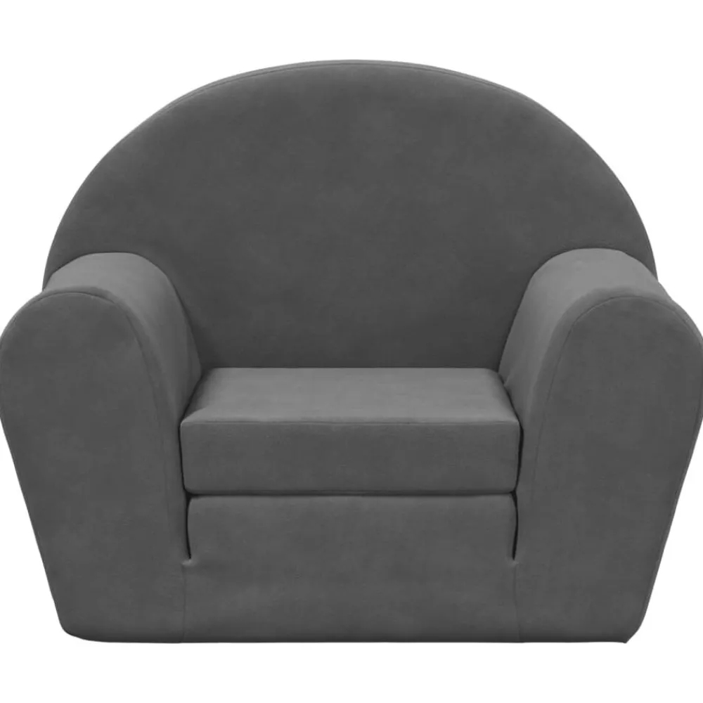 Mobilier Pour Bébés & Tout-Petits-vidaXL Canapé-lit pour enfants peluche douce Anthracite
