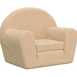 vidaXL Canapé-lit pour enfants crème peluche douce
