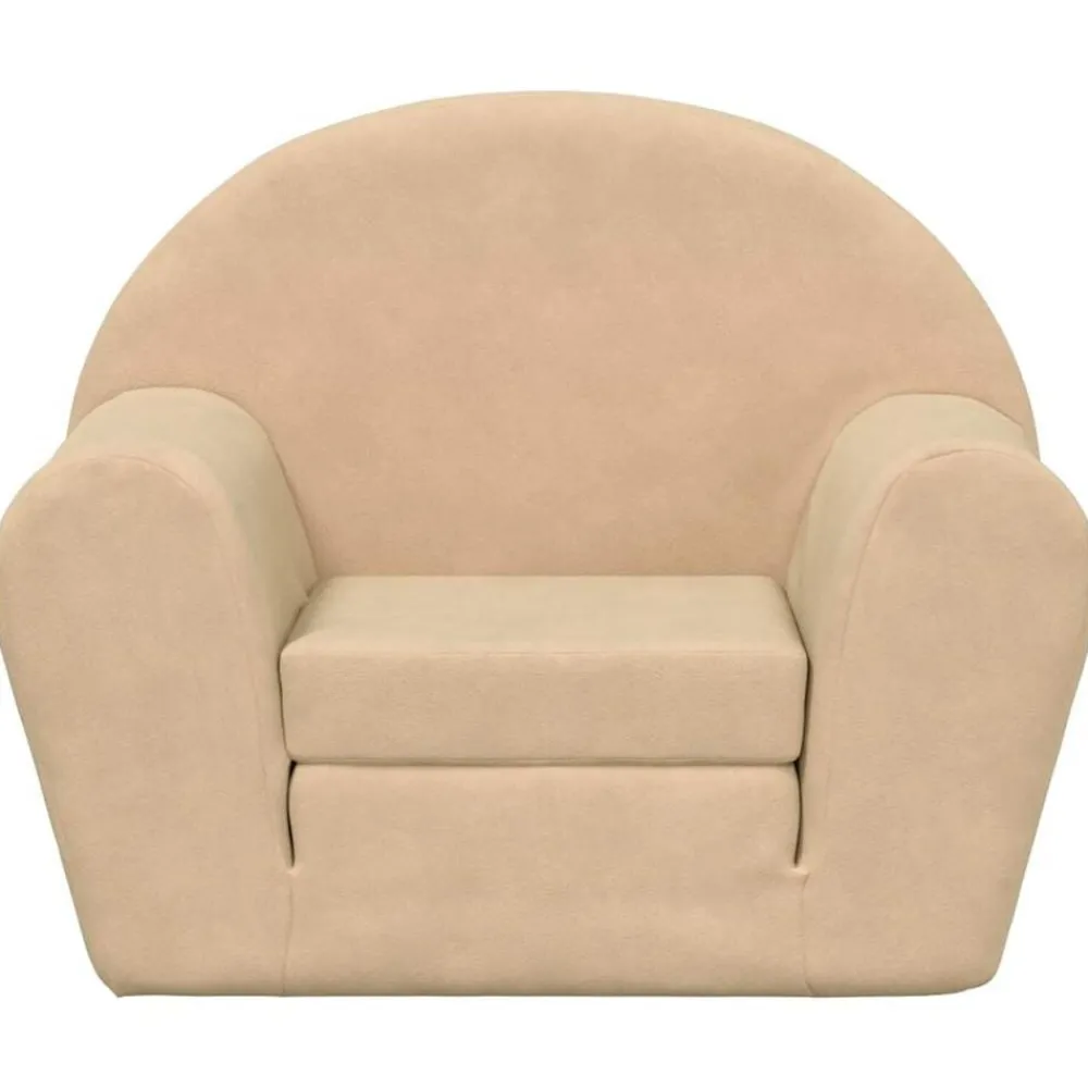 vidaXL Canapé-lit pour enfants crème peluche douce