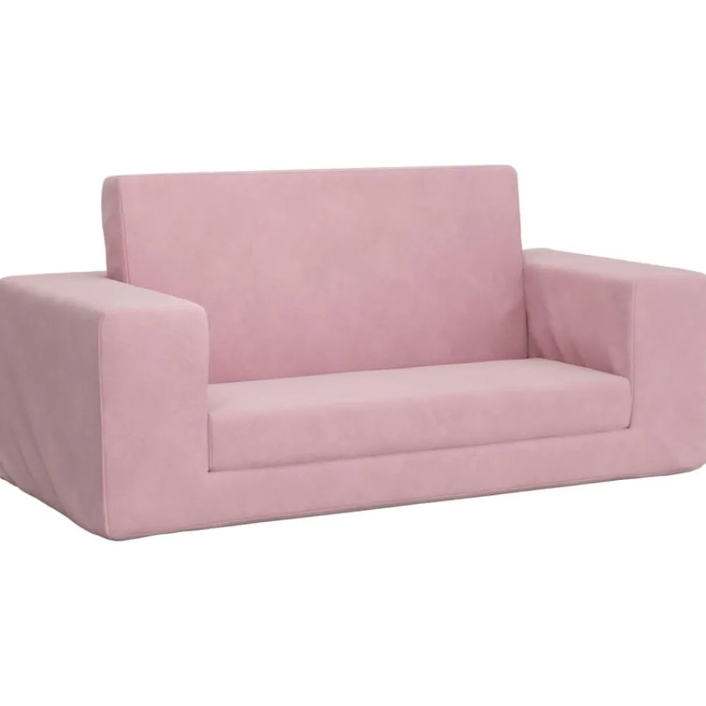 Mobilier Pour Bébés & Tout-Petits-vidaXL Canapé-lit pour enfants 2 places peluche douce Rose