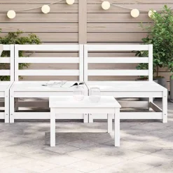 Mobilier De Jardin-vidaXL Canapés de jardin sans accoudoirs 2 pcs blanc bois pin massif Pin blanc