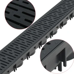 Plomberie-vidaXL Caniveaux de drainage 3 pcs Plastique 3 m