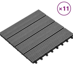 Produits Ménagers-vidaXL Carreau de terrasse 11 pcs 30 x 30 cm WPC Gris