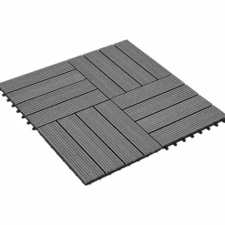 Produits Ménagers-vidaXL Carreau de terrasse 11 pcs 30 x 30 cm WPC Gris