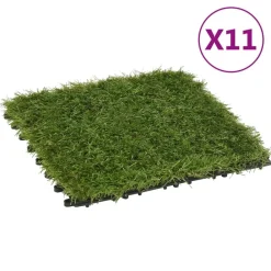 Décorations-vidaXL Carreaux de gazon artificiel 11 pcs Vert 30x30 cm
