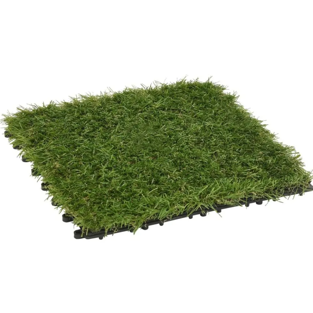 Décorations-vidaXL Carreaux de gazon artificiel 11 pcs Vert 30x30 cm
