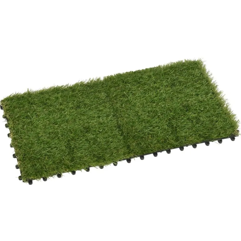 Décorations-vidaXL Carreaux de gazon artificiel 11 pcs Vert 30x30 cm