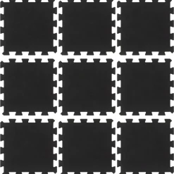 vidaXL Carreaux de sol caoutchouc 9 pcs noir 16 mm 30x30 cm