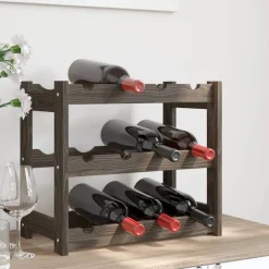 Armoires & Meubles De Rangement-vidaXL Casier à bouteilles pour 12 bouteilles bois pin solide Gris