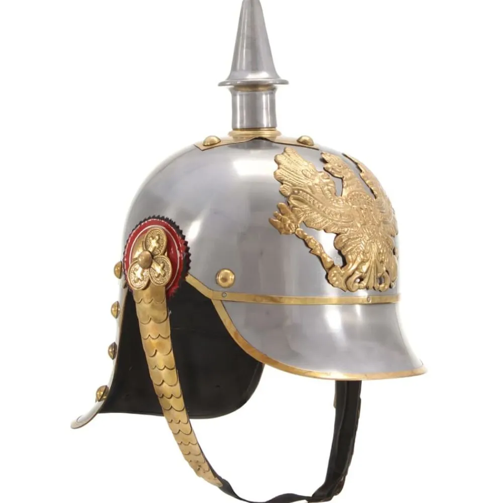 Arts & Loisirs-vidaXL Casque prussien allemand antique pour GN Argenté Acier