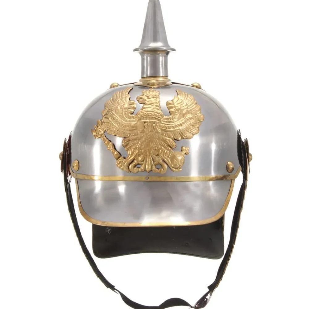 Arts & Loisirs-vidaXL Casque prussien allemand antique pour GN Argenté Acier