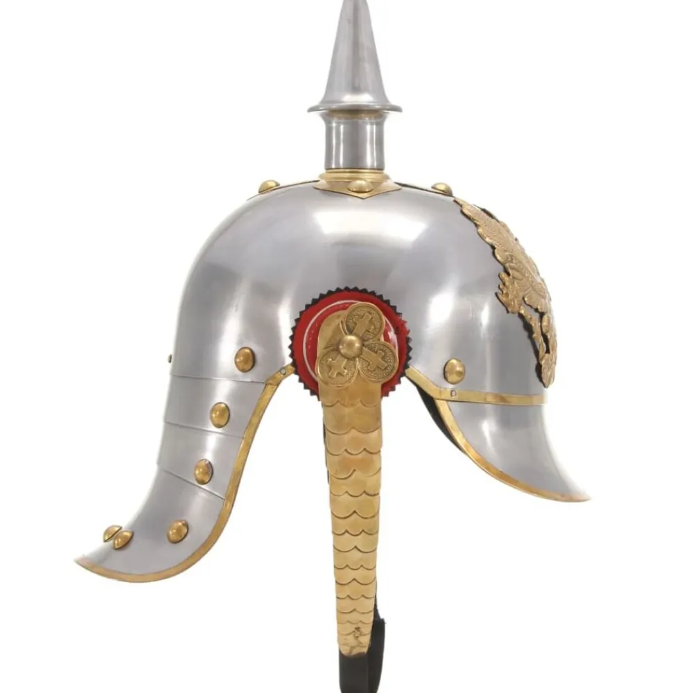 Arts & Loisirs-vidaXL Casque prussien allemand antique pour GN Argenté Acier