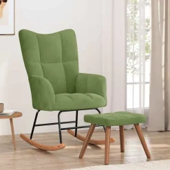 vidaXL Chaise à bascule avec repose-pied Velours