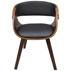 vidaXL Chaise à manger bois courbé et similicuir