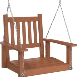 vidaXL Chaise balançoire de jardin chaînes en métal bois massif sapin
