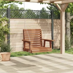 vidaXL Chaise balançoire de jardin chaînes en métal bois massif sapin