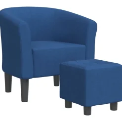 Fauteuils Et Chaises-vidaXL Chaise cabriolet avec repose-pied tissu Bleu