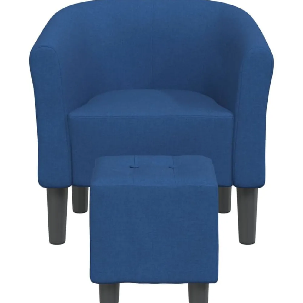 Fauteuils Et Chaises-vidaXL Chaise cabriolet avec repose-pied tissu Bleu