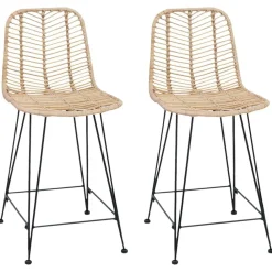 Fauteuils Et Chaises-vidaXL Chaise de bar 2 pcs 44,5 x 54,5 x 97,5 cm Naturel