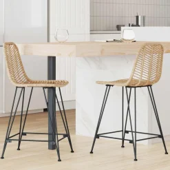 Fauteuils Et Chaises-vidaXL Chaise de bar 2 pcs 44,5 x 54,5 x 97,5 cm Naturel