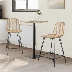 Fauteuils Et Chaises-vidaXL Chaise de bar 2 pcs 44,5 x 54,5 x 97,5 cm Naturel