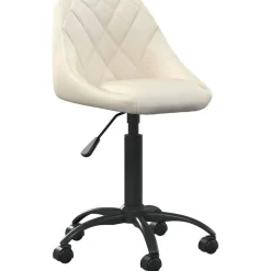 Meubles De Bureau-vidaXL Chaise de bureau Crème Velours Cr&egrave;me