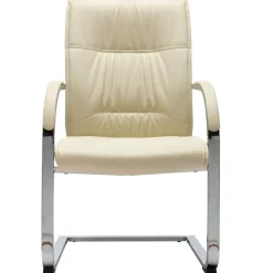 vidaXL Chaise de bureau cantilever Crème Similicuir