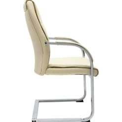 vidaXL Chaise de bureau cantilever Crème Similicuir