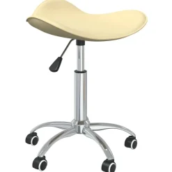 vidaXL Chaise de bureau Crème Similicuir