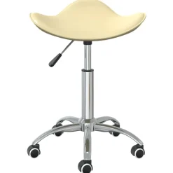 vidaXL Chaise de bureau Crème Similicuir