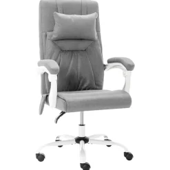 Meubles De Bureau-vidaXL Chaise de bureau de massage Tissu Gris