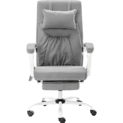 Meubles De Bureau-vidaXL Chaise de bureau de massage Tissu Gris