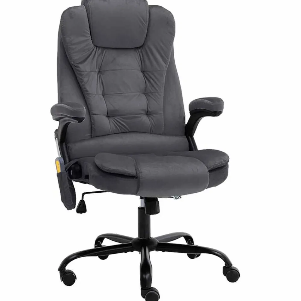 Meubles De Bureau-vidaXL Chaise de bureau de massage Velours Gris foncé
