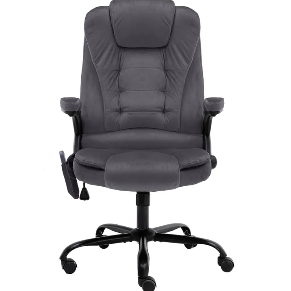 Meubles De Bureau-vidaXL Chaise de bureau de massage Velours Gris foncé