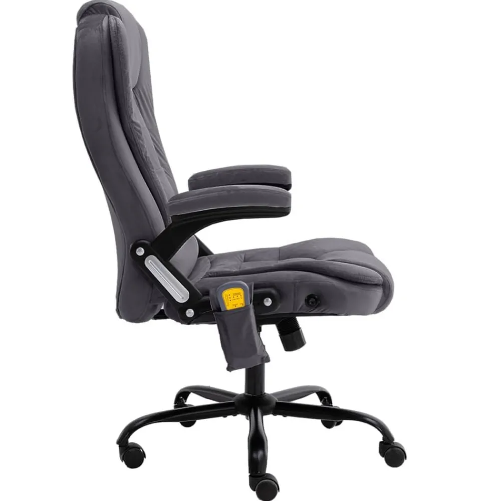 Meubles De Bureau-vidaXL Chaise de bureau de massage Velours Gris foncé