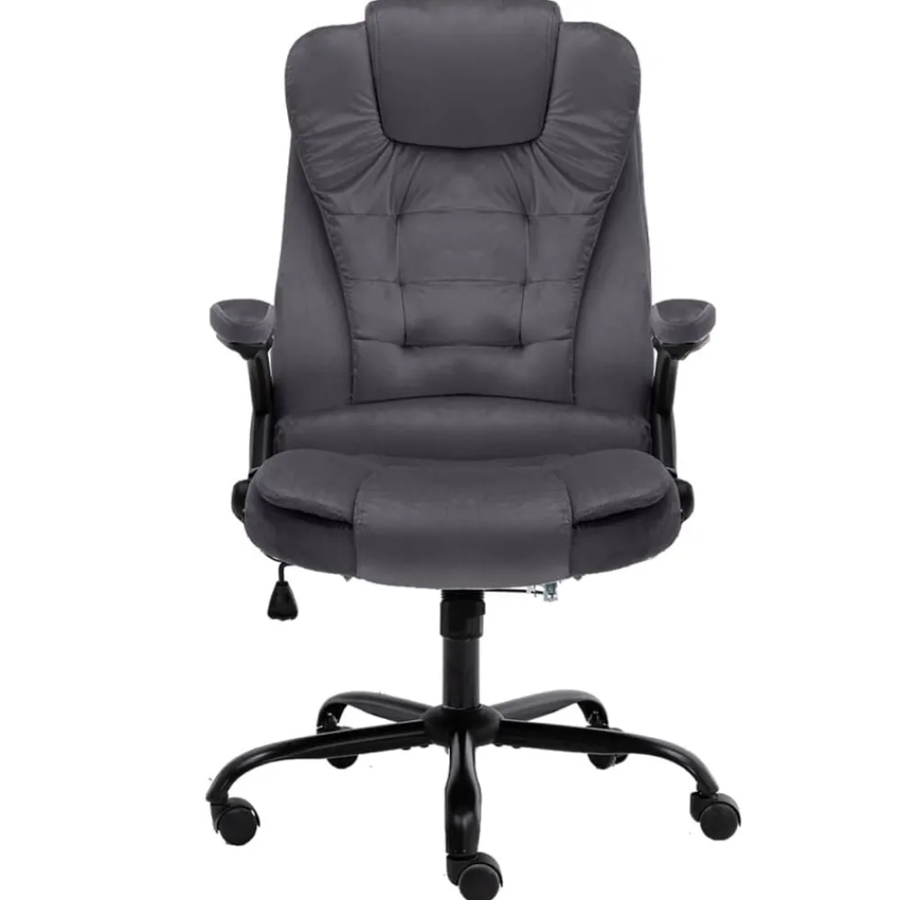 Meubles De Bureau-vidaXL Chaise de bureau Velours Gris foncé