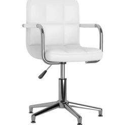 Meubles De Bureau-vidaXL Chaise de bureau pivotante Similicuir Blanc
