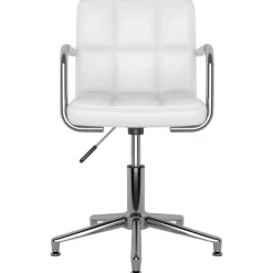 Meubles De Bureau-vidaXL Chaise de bureau pivotante Similicuir Blanc