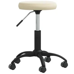 vidaXL Chaise de bureau pivotante crème velours