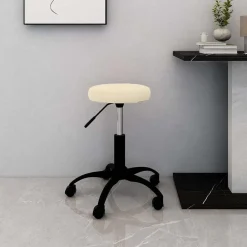 vidaXL Chaise de bureau pivotante crème velours