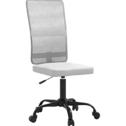 Meubles De Bureau-vidaXL Chaise de bureau réglable en hauteur tissu en maille Blanc