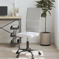 Meubles De Bureau-vidaXL Chaise de bureau réglable en hauteur tissu en maille Blanc