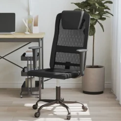 Meubles De Bureau-vidaXL Chaise de bureau réglable en hauteur Noir