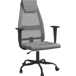 Meubles De Bureau-vidaXL Chaise de bureau réglable en hauteur Gris
