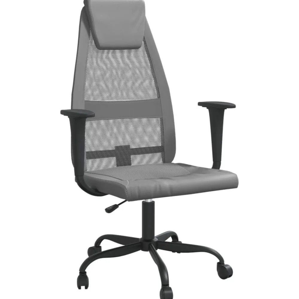 Meubles De Bureau-vidaXL Chaise de bureau réglable en hauteur Gris