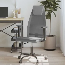 Meubles De Bureau-vidaXL Chaise de bureau réglable en hauteur Gris
