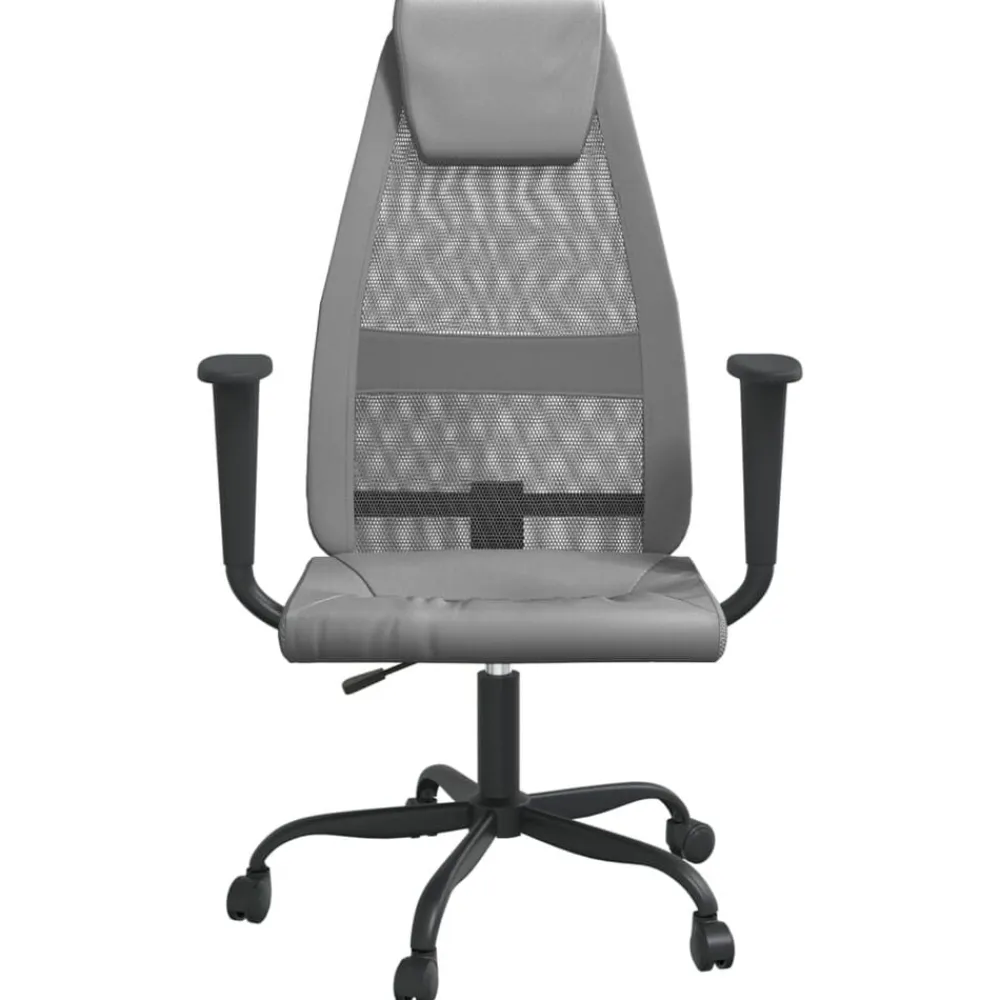 Meubles De Bureau-vidaXL Chaise de bureau réglable en hauteur Gris