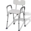 vidaXL Chaise de douche Aluminium Blanc