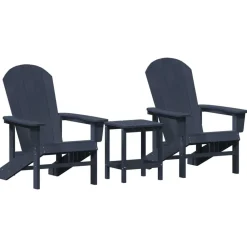 vidaXL Chaise de jardin 3 pcs Polyéthylène